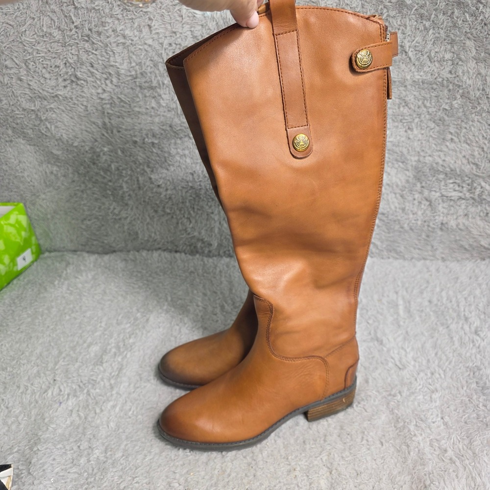 Sam Edelman Girls Tall Cognac Leather Riding Boots